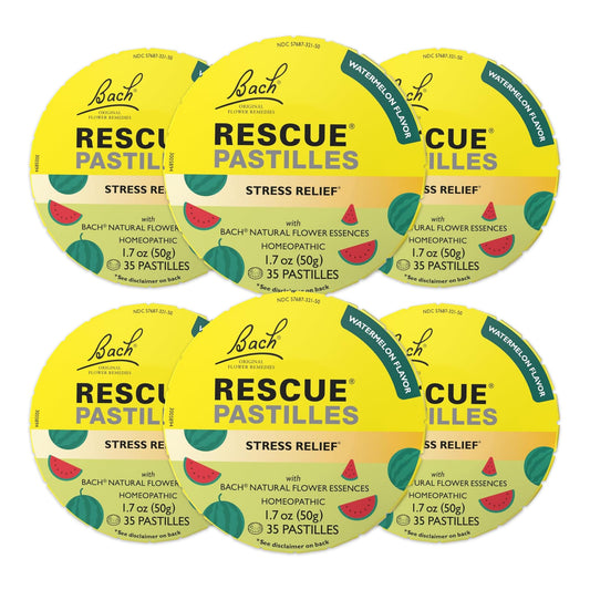 Bach RESCUE PASTILLES Watermelon – 6 Pack | Stress Relief Lozenges