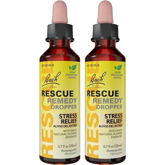Bach Rescue Remedy Dropper 20mL – Pack of 2 | Non-Alcohol Formula, Natural Stress Relief