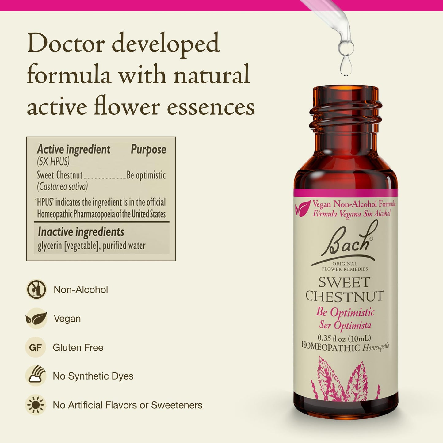Bach Original Flower Remedies Sweet Chestnut – Non-Alcohol Formula for Emotional Balance