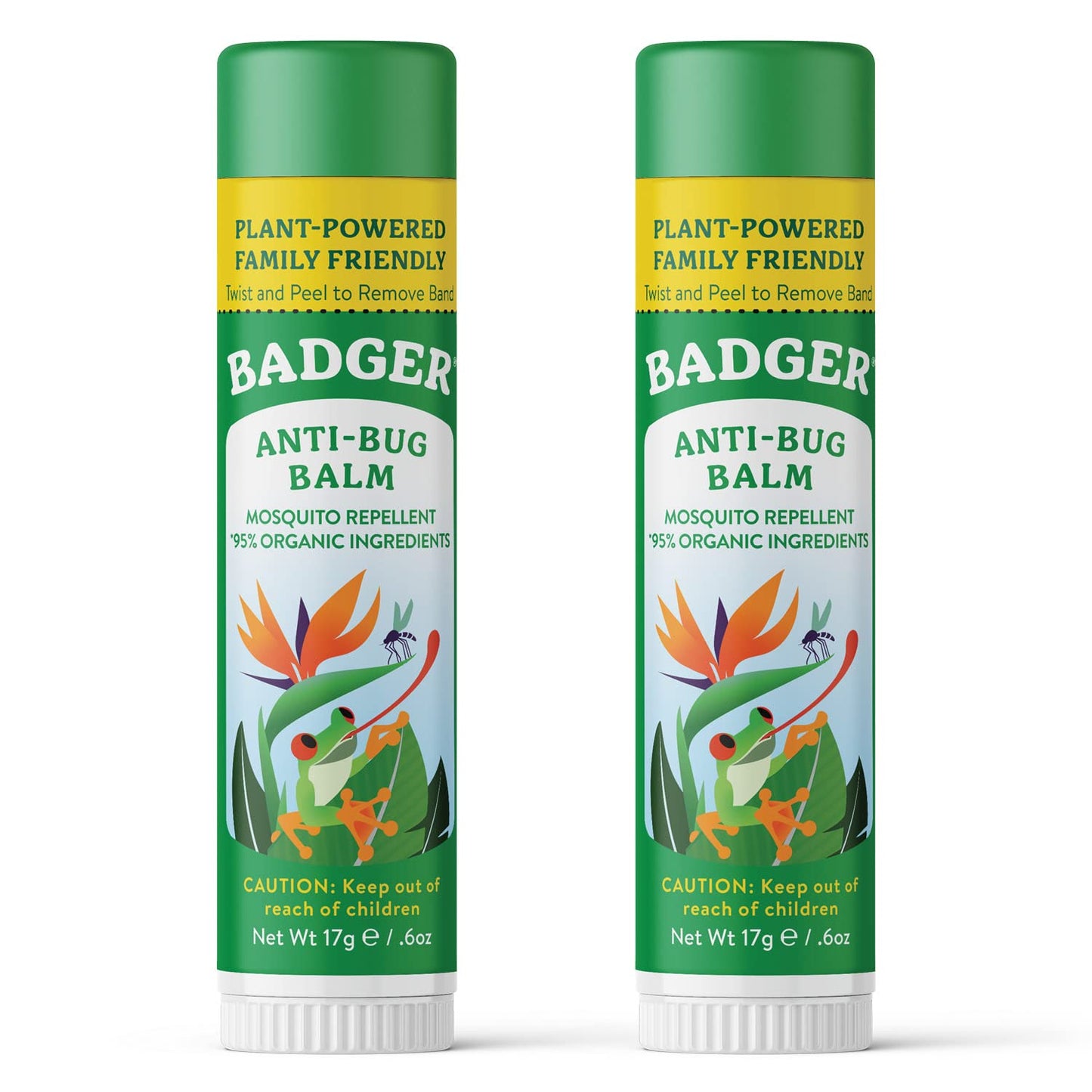 Badger Bug Repellent Stick – All-Natural Citronella Mosquito Repellent (2-Pack)