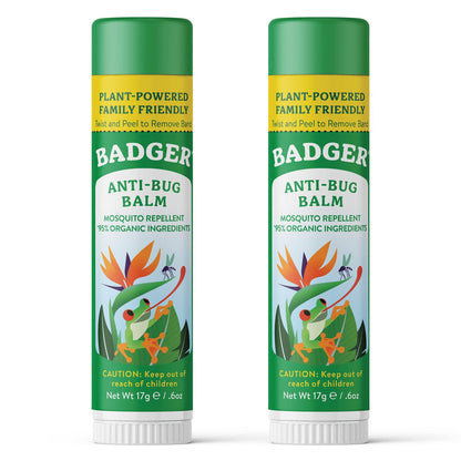 Badger Bug Repellent Stick – All-Natural Citronella Mosquito Repellent (2-Pack)