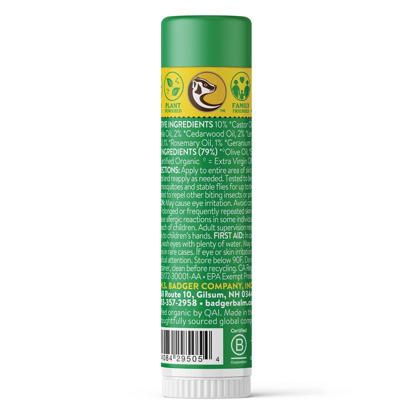 Badger Bug Repellent Stick – All-Natural Citronella Mosquito Repellent (2-Pack)