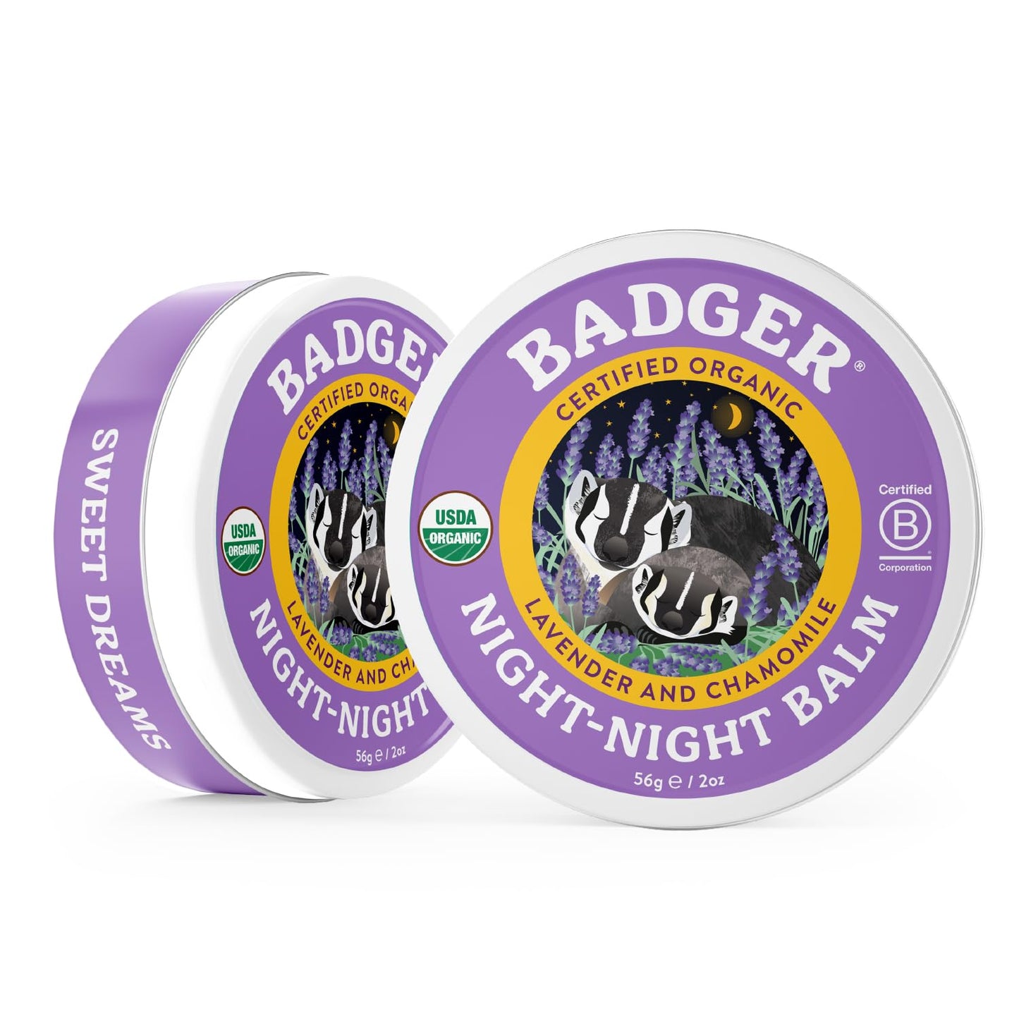 Badger Night Night Balm - 2 oz Tin | Organic Kids Sleep Aid & Bedtime Ritual
