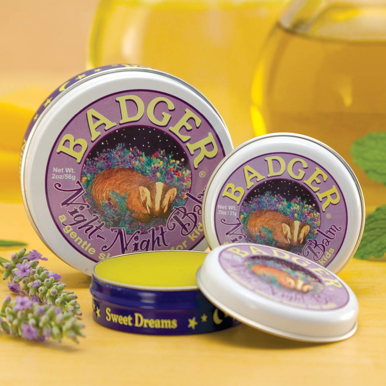 Badger Night Night Balm - 2 oz Tin | Organic Kids Sleep Aid & Bedtime Ritual