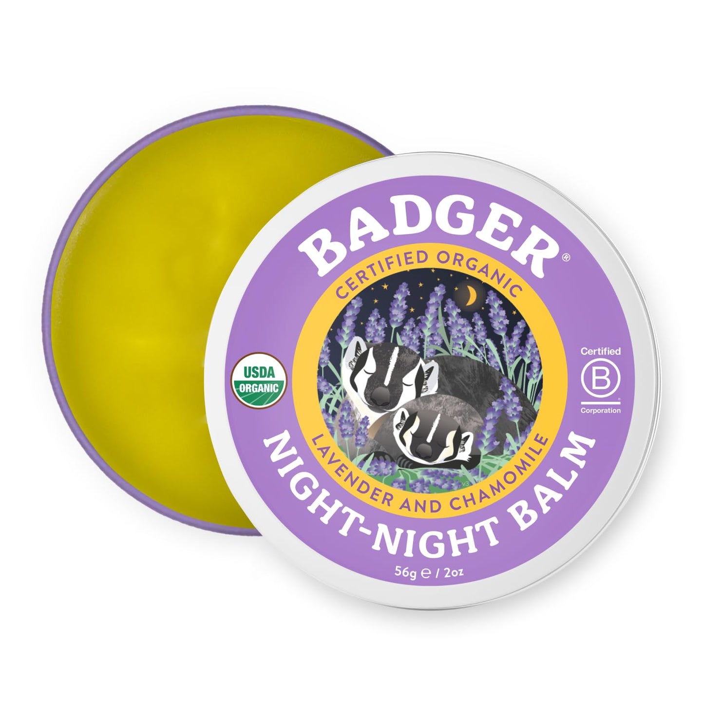 Badger Night Night Balm - 2 oz Tin | Organic Kids Sleep Aid & Bedtime Ritual