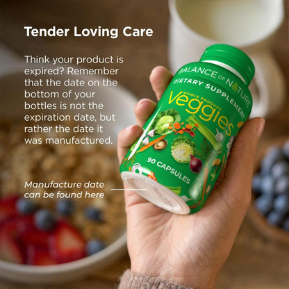 Balance of Nature Fruits & Veggies Bundle – 90 Capsules, 3 Sets (Gluten-Free, Vegan) | Whole Food Plant-Based