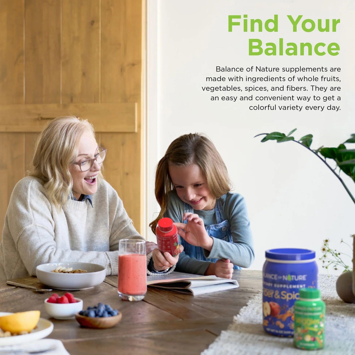 Balance of Nature Fruits & Veggies Bundle – 90 Capsules, 3 Sets (Gluten-Free, Vegan) | Whole Food Plant-Based