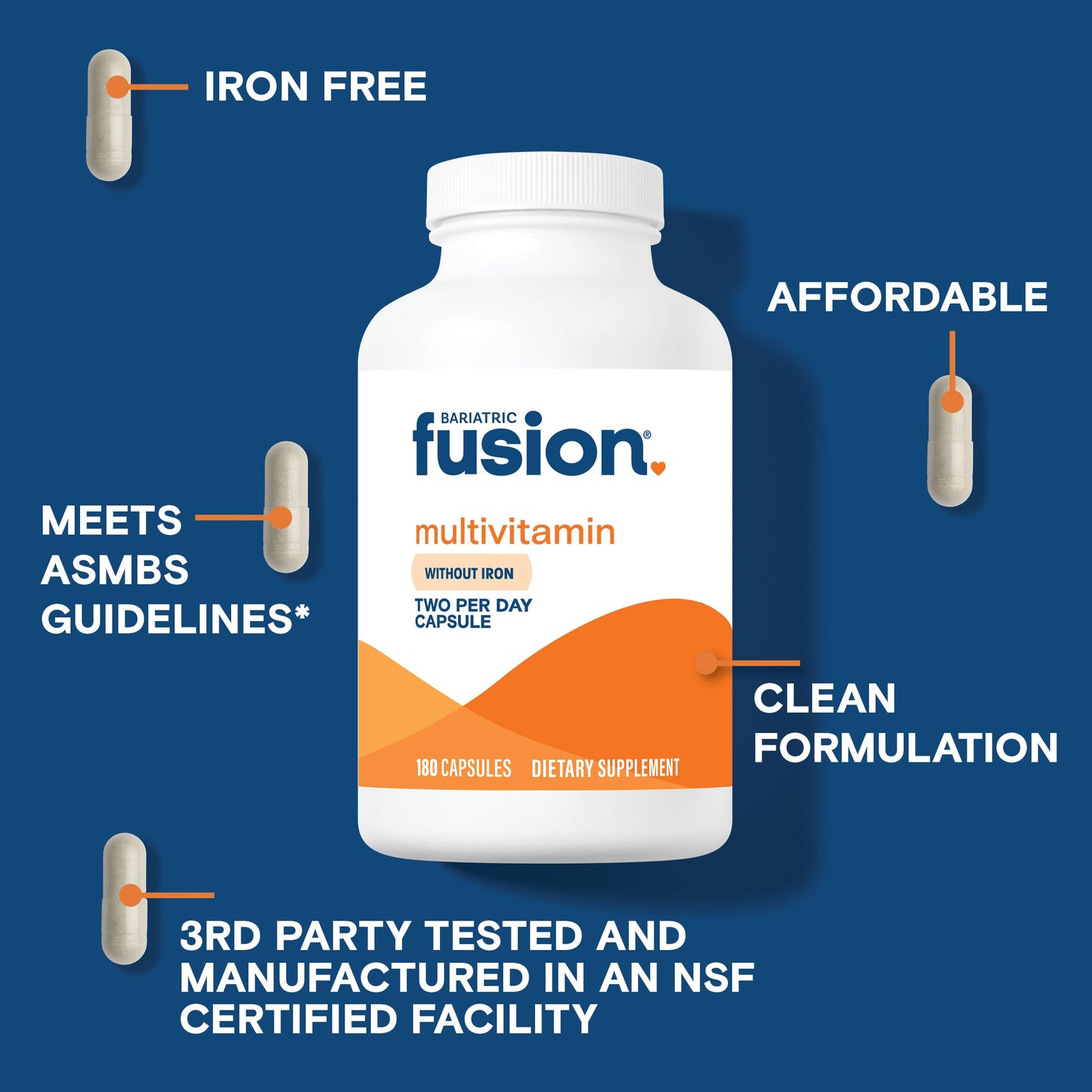 Bariatric Fusion Iron-Free Bariatric Multivitamin for Post-Op Patients | 1 Year Supply