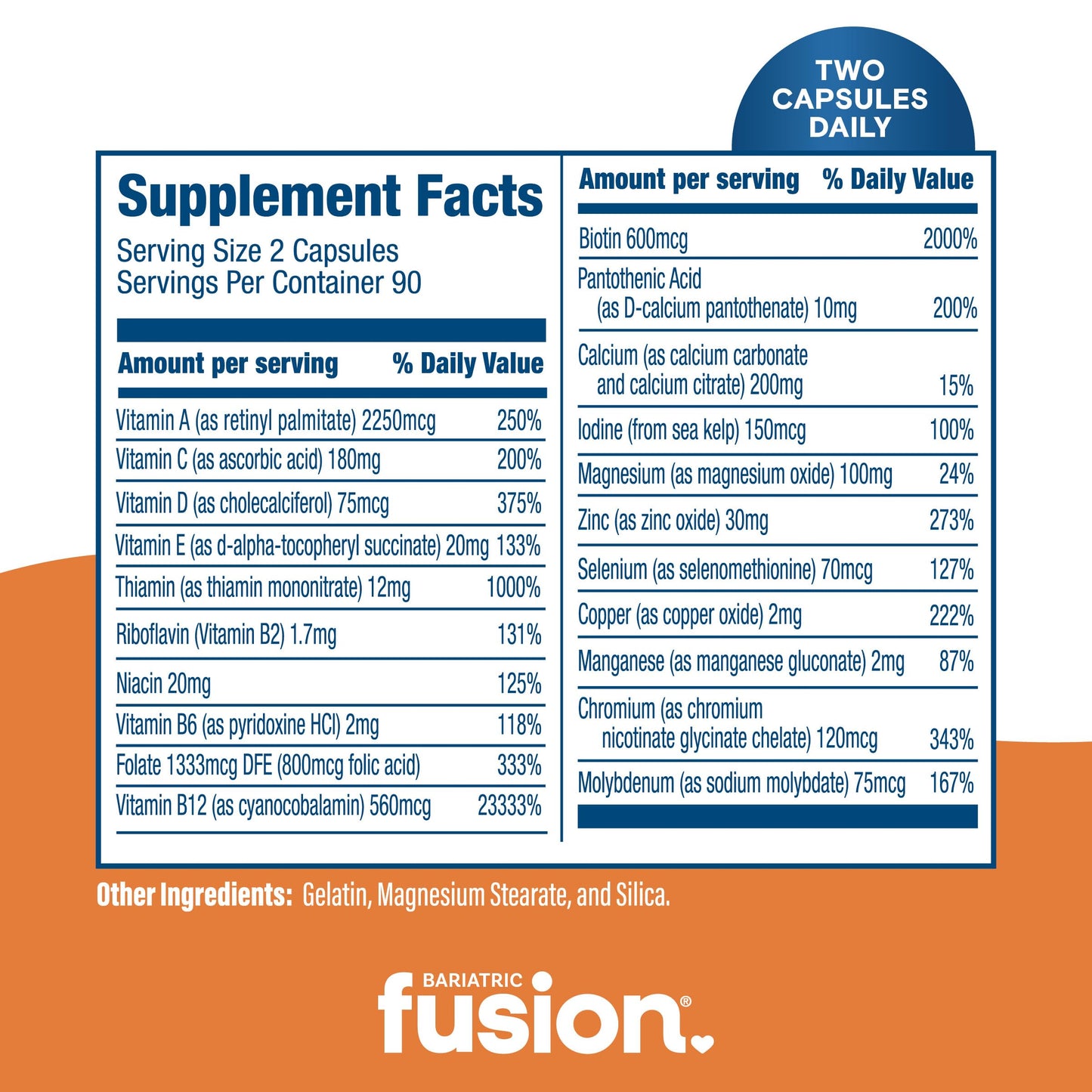 Bariatric Fusion Iron-Free Bariatric Multivitamin for Post-Op Patients | 1 Year Supply