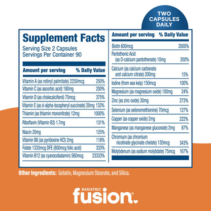 Bariatric Fusion Iron-Free Bariatric Multivitamin for Post-Op Patients | 1 Year Supply