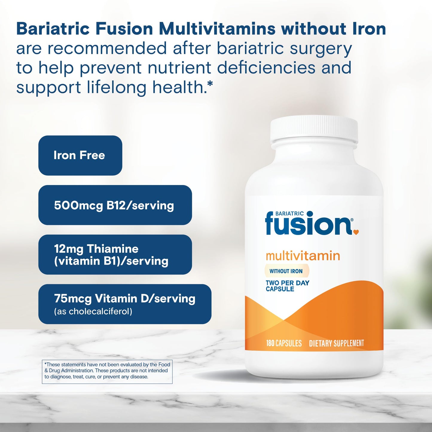 Bariatric Fusion Iron-Free Bariatric Multivitamin for Post-Op Patients | 1 Year Supply