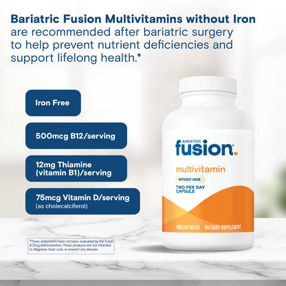 Bariatric Fusion Iron-Free Bariatric Multivitamin for Post-Op Patients | 1 Year Supply