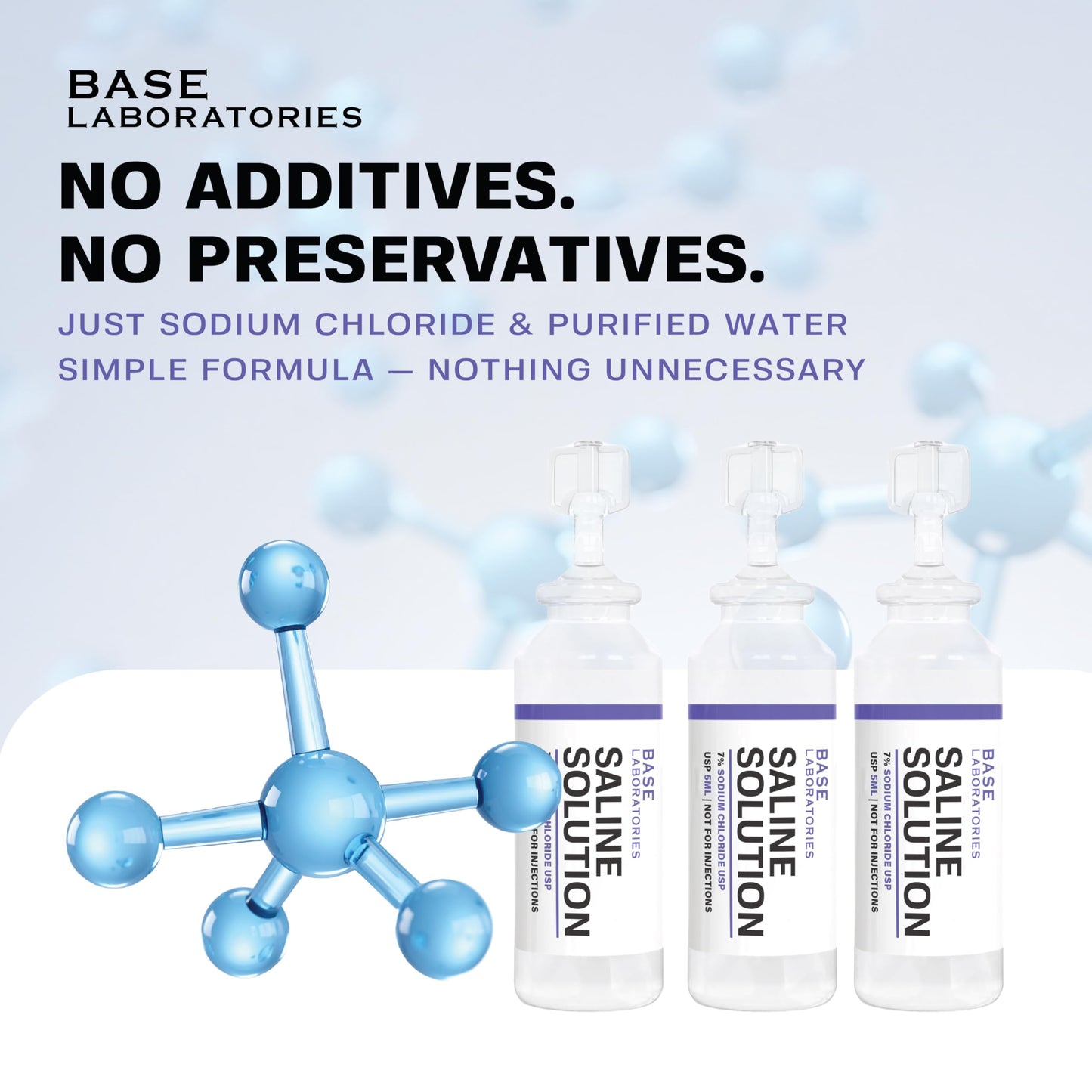 BASE LABORATORIES 7% Saline Solution for Nebulizer – 50 x 5ml Vials