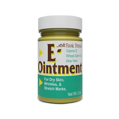 Basic Organics Vitamin E Ointment, 2 oz – Moisture Boost, Supports Scars & Fine Lines