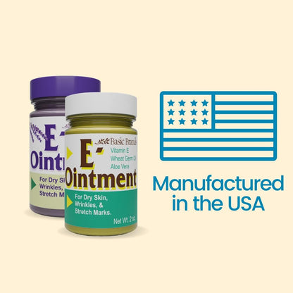 Basic Organics Vitamin E Ointment, 2 oz – Moisture Boost, Supports Scars & Fine Lines