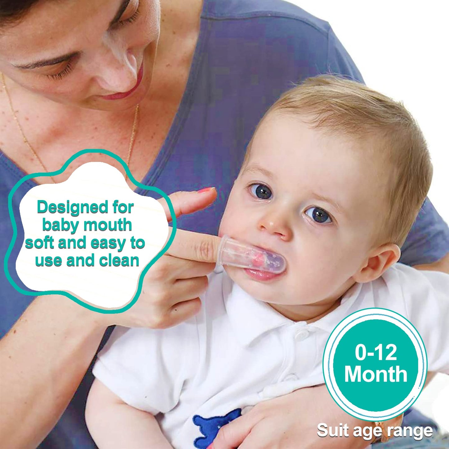 Bassion Baby Toothbrush Set - 6 Soft Finger Toothbrushes for 0-12 Months