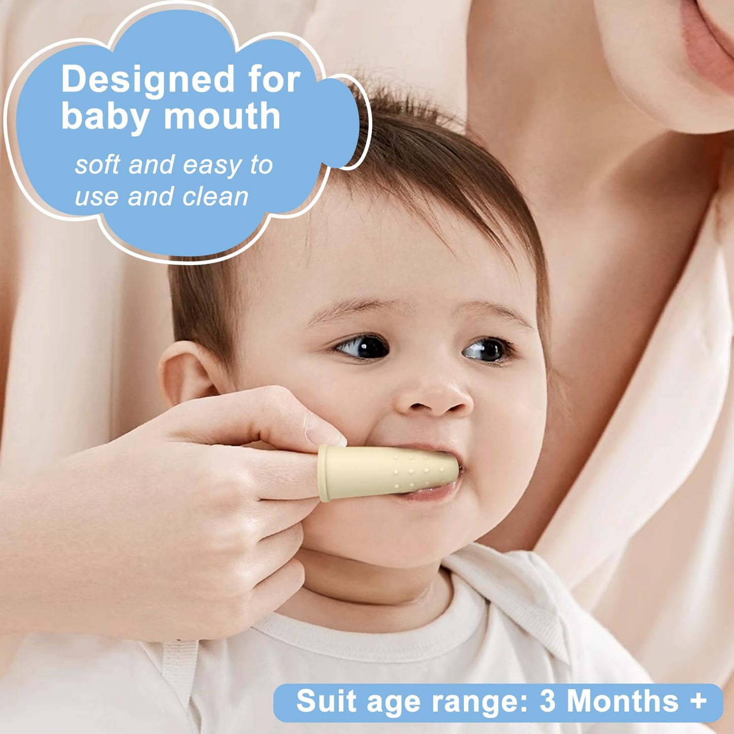 Bassion Baby Finger Toothbrush Set – 6 Soft Silicone Infant Toothbrushes for 0-12 Months