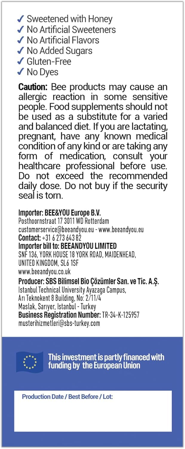 Bee and You Propolis Nighttime Syrup with Probiotic, Vitamin C, and Elderberry – Gentle Formula for Adults & Kids, 5 Fl Oz