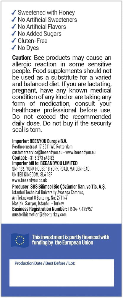 Bee and You Propolis Nighttime Syrup with Probiotic, Vitamin C, and Elderberry – Gentle Formula for Adults & Kids, 5 Fl Oz