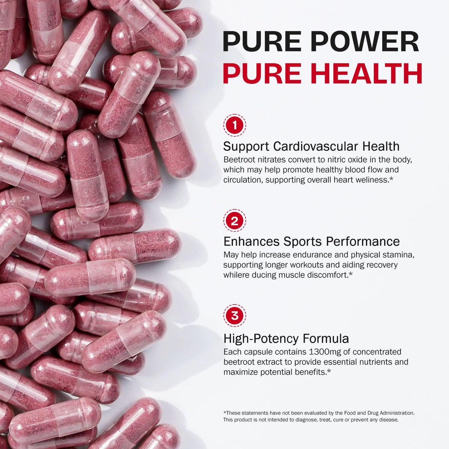 Beet Root Capsules – Beetroot Supplement, Organic Beetroot Powder | Natural Energy Support | Non-GMO, Gluten Free (60 Count)