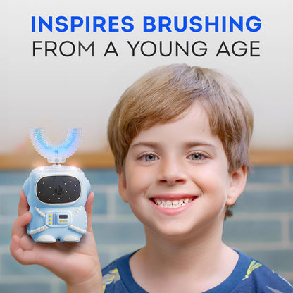 Bendi Kids U-Shaped Electric Toothbrush – 2-7 yrs, 360° Mouthguard, 5 Modes, Travel-Friendly Blue