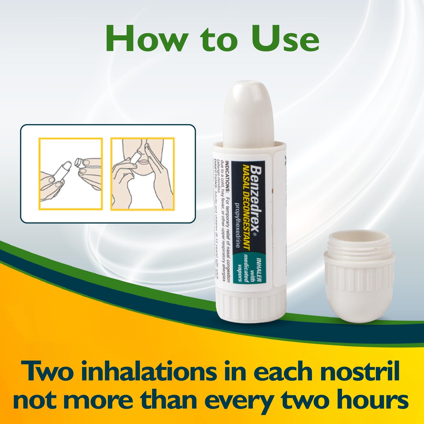 Benzedrex Inhaler Propylhexedrine Nasal Decongestant – 1 Count (Pack of 6)