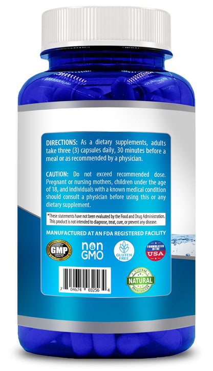 Natural Berberine HCL Extra Strength 1500mg - 120 Capsules | Gluten Free & Non-GMO