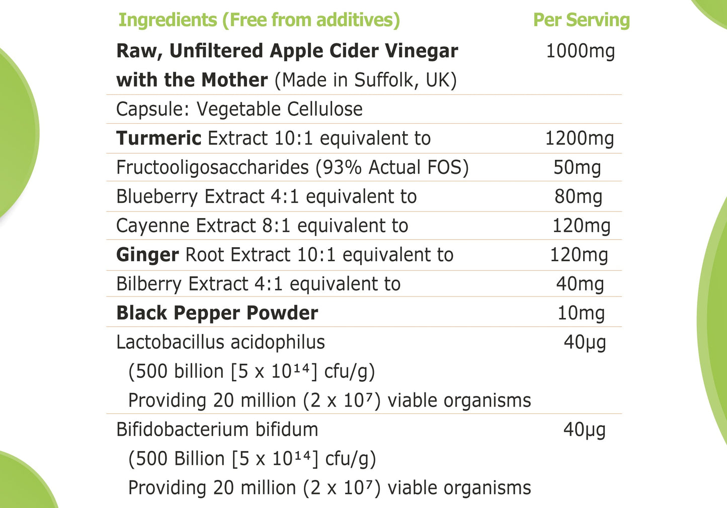 Apple Cider Vinegar with the Mother, Superfood, Biocultures & Berries Complex