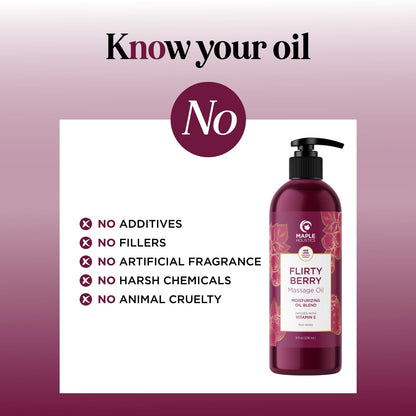 Berry Sensual Massage Oil for Couples – Vegan, Non-GMO, Gluten Free
