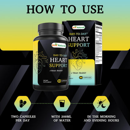 Best Naturals Heart Health Support - 90 Veg Capsules (CoQ10, Green Tea, Hawthorn)