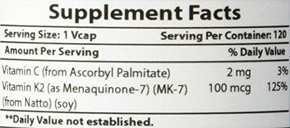 Best Naturals MK-7 Vitamin K2 100 mcg - 120 Vcaps