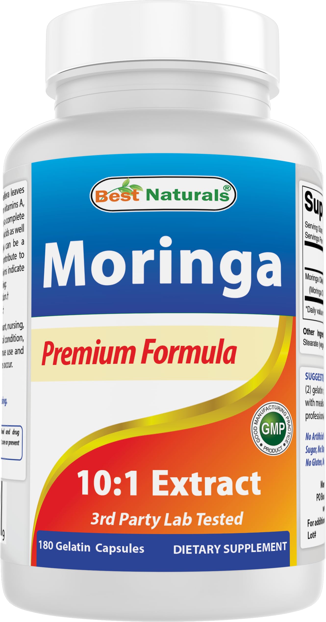 Best Naturals Moringa Extract 10:1 1500mg – 180 Capsules | Superfood for Healthy Wellbeing