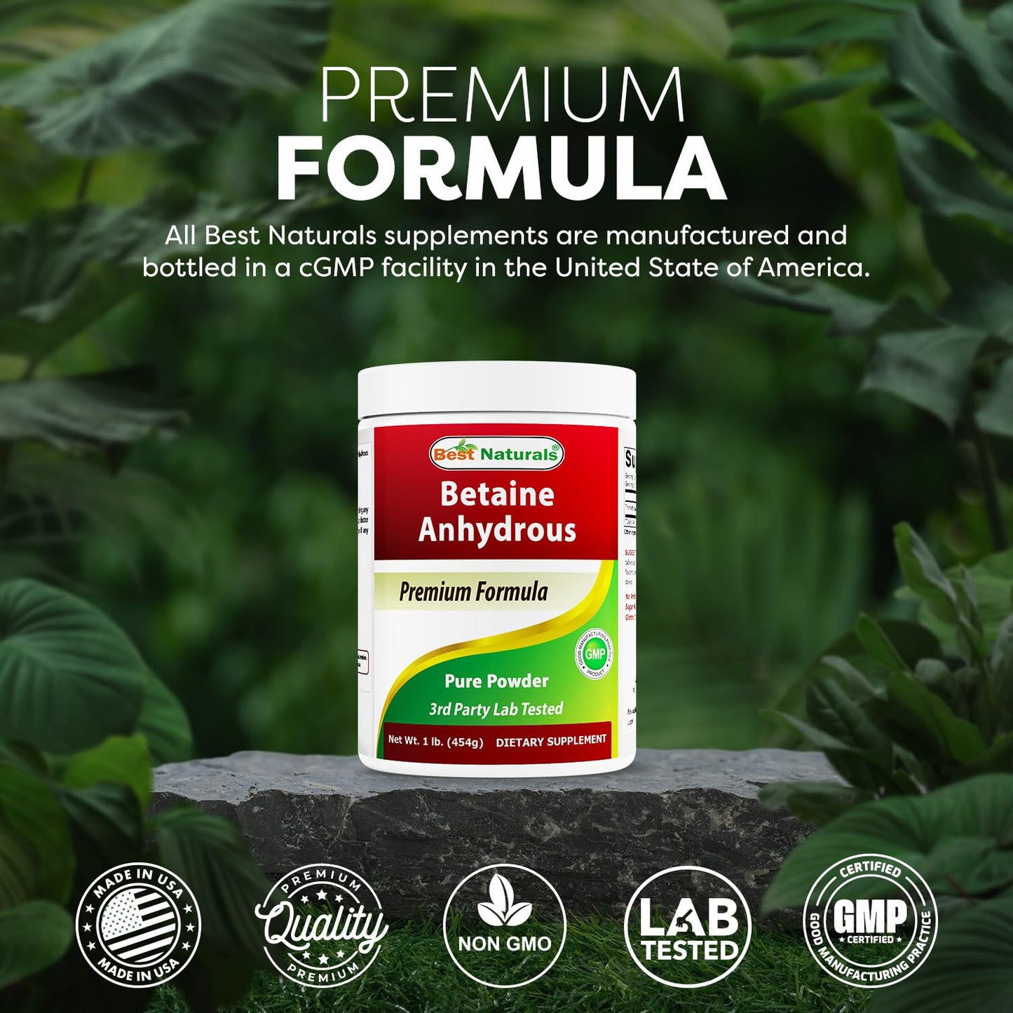 Best Naturals Betaine Anhydrous TMG Pure Powder – 1 lb | Non-GMO & Gluten Free