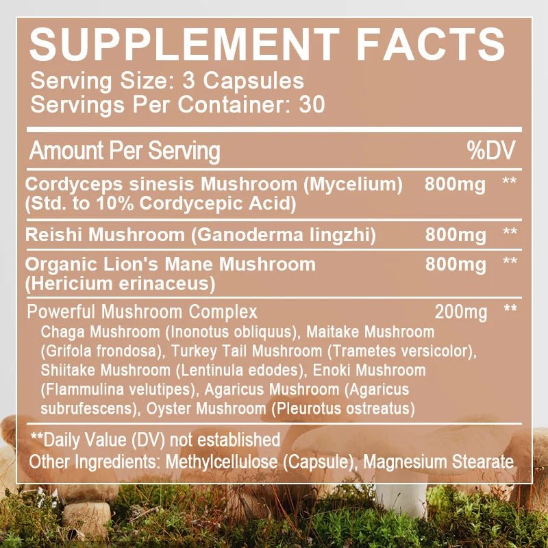 BEWORHTS 90pcs Mushroom Capsules for Health - HealVia LimitedHealVia LimitedBEWORHTS 90pcs Mushroom Capsules for Health