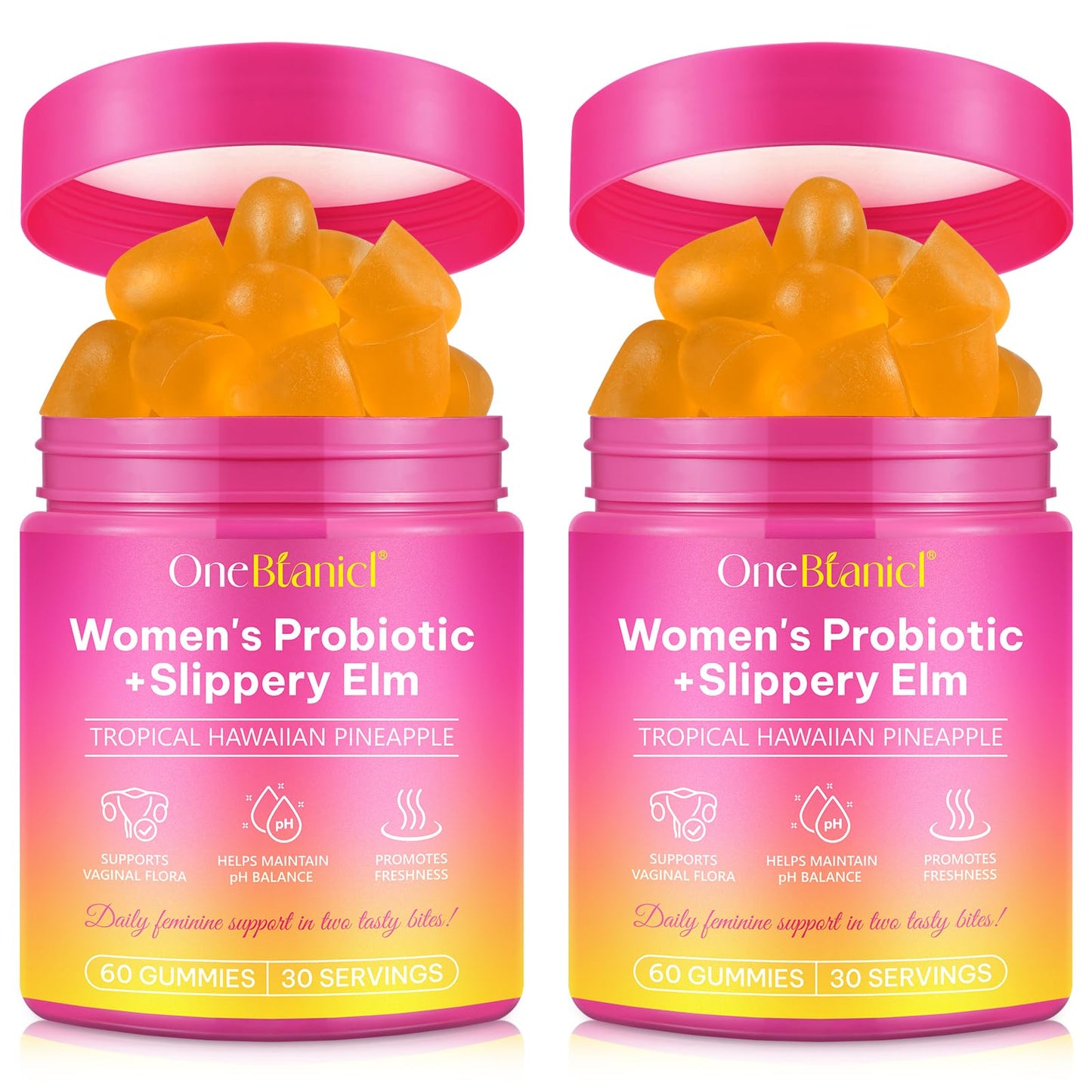 Beyxdu Probiotics for Women Gummies with Slippery Elm – Feminine Balance, Vaginal Probiotics & Prebiotics