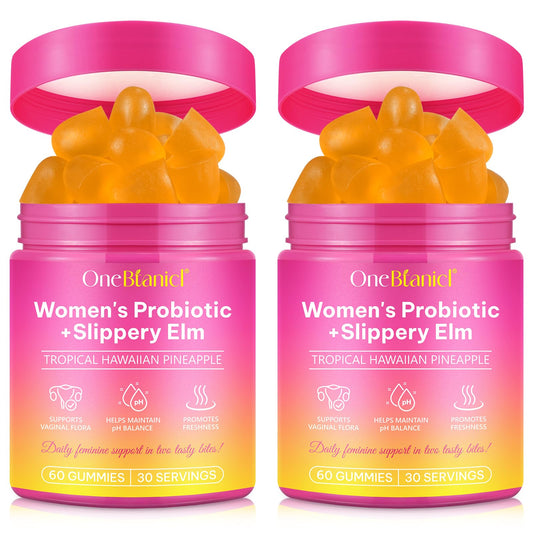 Beyxdu Probiotics for Women Gummies with Slippery Elm – Feminine Balance, Vaginal Probiotics & Prebiotics