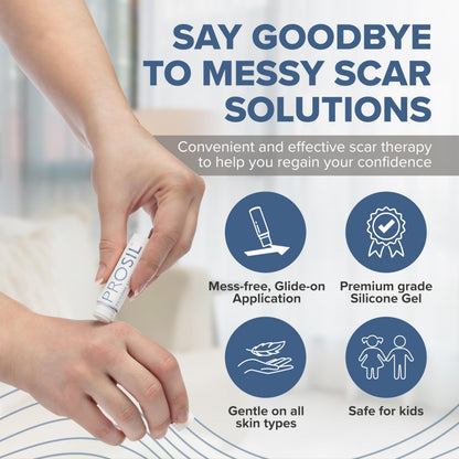 BIODERMIS PROSIL Silicone Scar Stick 4.25g | Glide-On, Mess-Free Scar Care