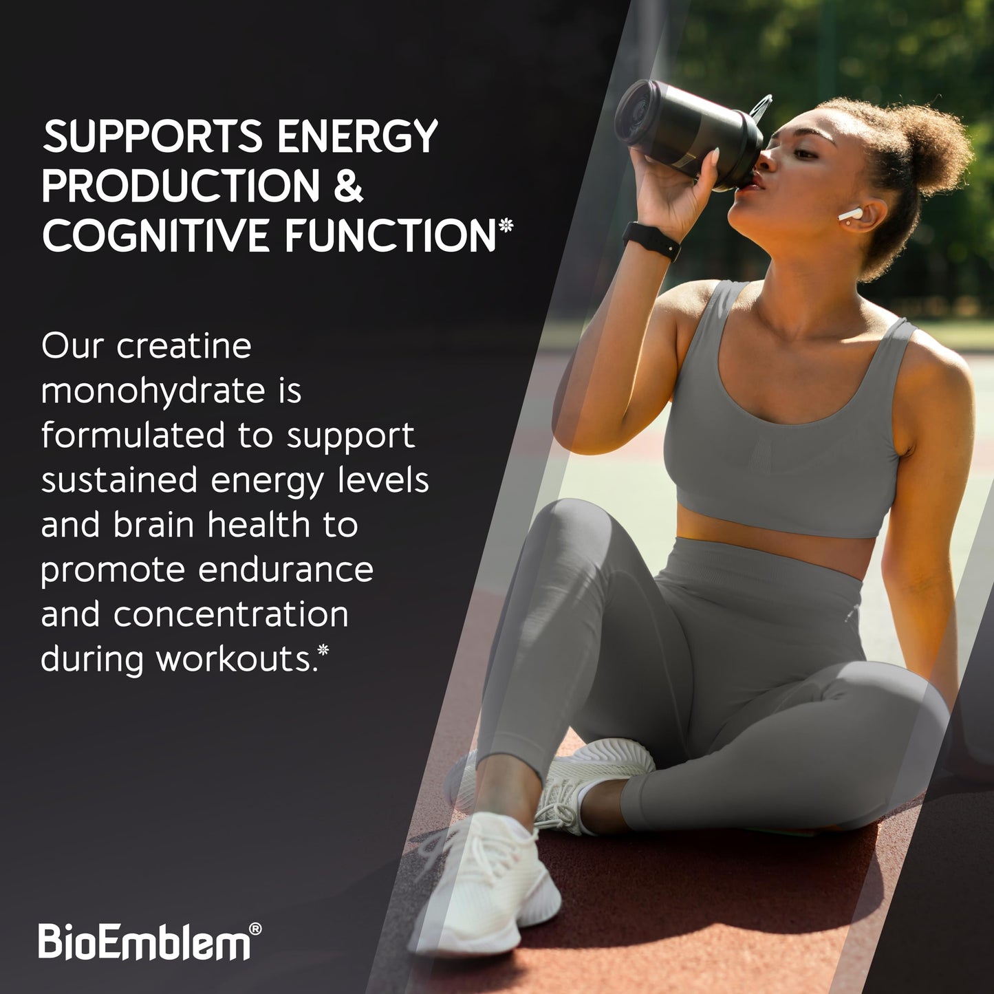 BioEmblem Creatine Monohydrate Powder – 5000mg per Serving, Micronized & Unflavored (60 Servings)