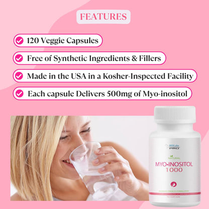 BIOLABS PRO Myo-Inositol 1000mg – 120 Caps (2-Month Supply) – Non-GMO, Gluten-Free, Kosher