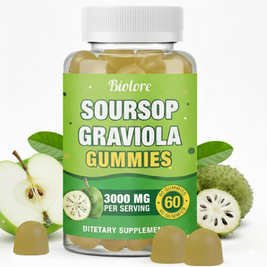 Biolore Soursop Graviola Gummies – 30 Days Supply, Sugar Free, Gluten Free, Vegan