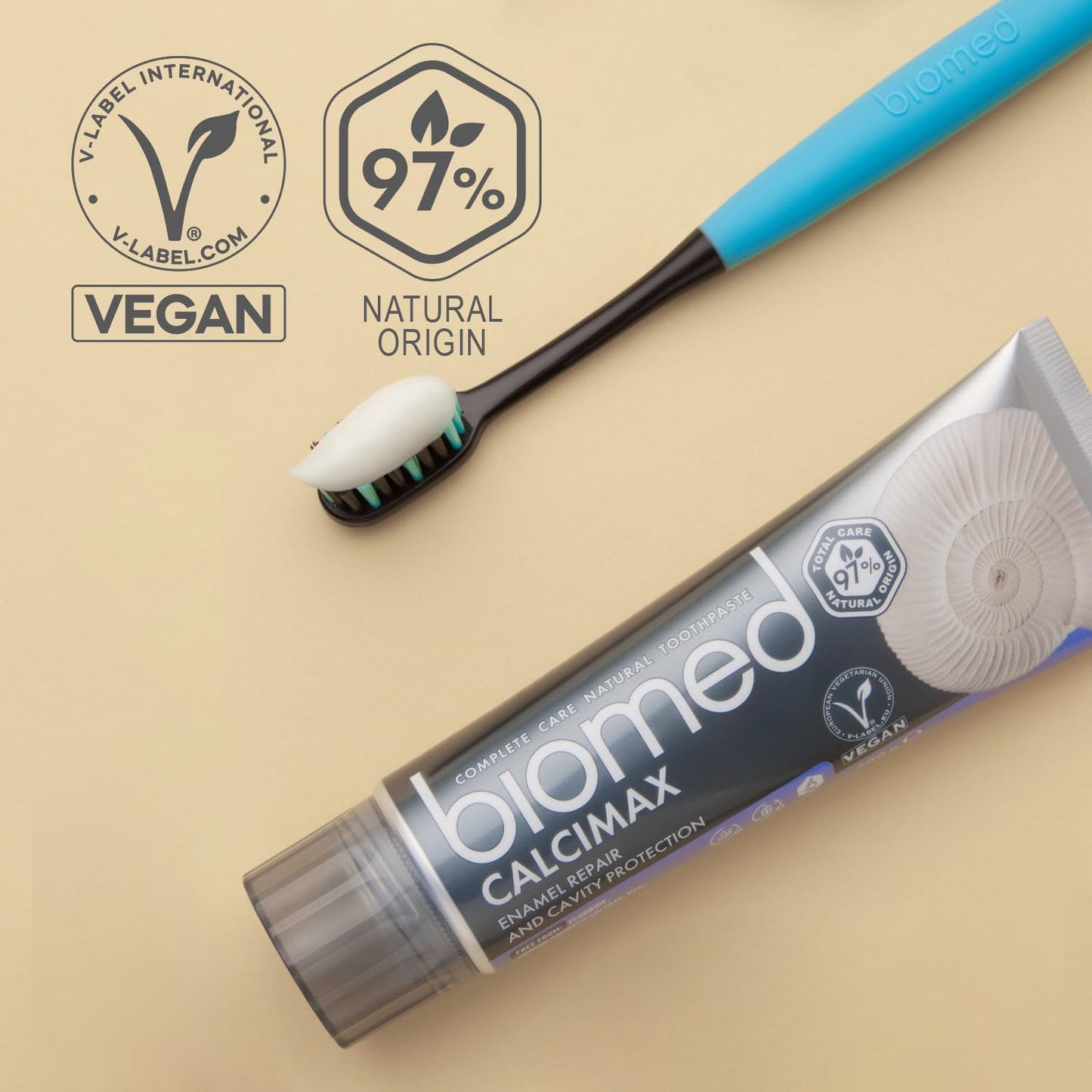 Biomed Calcimax - Natural Toothpaste | No SLS & No Fluoride | Strengthening (1 Pack)