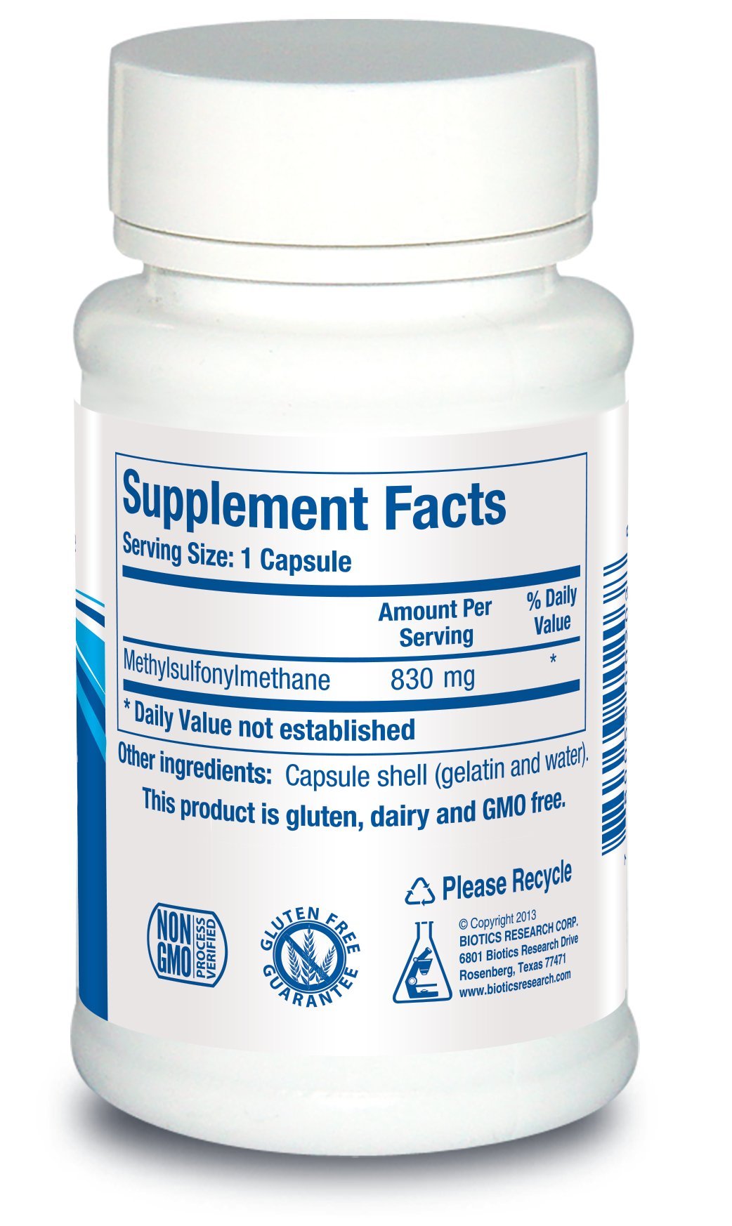 Biotics Research MSM Potent Sulfur Supplement – Collagen Support, Healthy Hair, Skin & Nails (60 Capsules)