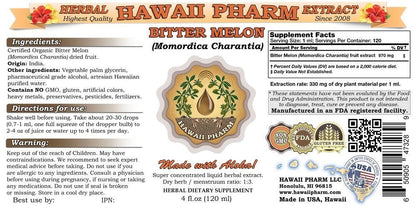 Bitter Melon Liquid Extract – Organic Bitter Melon (Momordica Charantia) Dried Fruit Tincture, Herbal Supplement, 2 oz