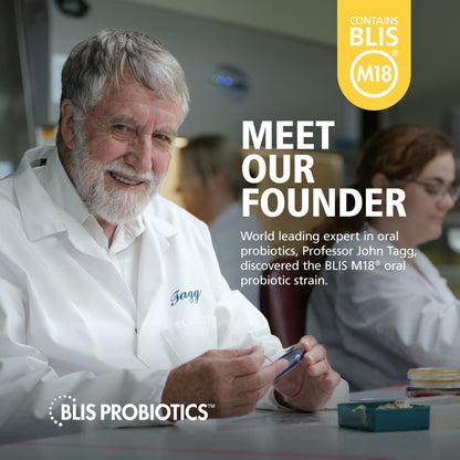 BLIS Teeth & Gums Oral Probiotics Lozenges for Mouth - Most Potent M18 Formula Available, 2.5 Billion CFU - Mouth Probiotic for Tooth and Gum Health, Adults and Kids - 30 Day Supply