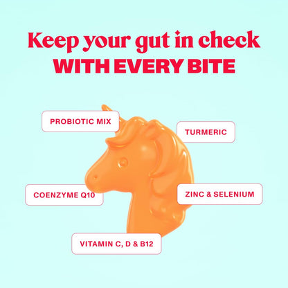 Bloom Robbins Probiotic Gummies – Fiber & Digestive Health with Turmeric Root Extract (Vegan, Non-GMO)