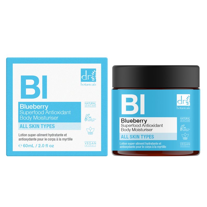 مرطب للجسم بمضادات الأكسدة وخلاصة التوت الأزرق 60 مل