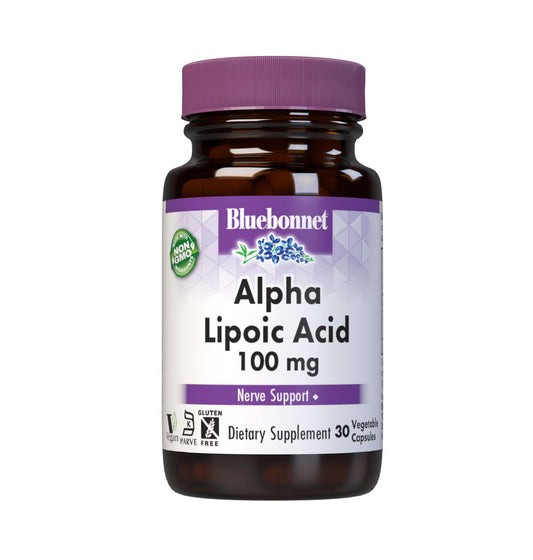 BLUEBONNET NUTRITION Alpha Lipoic Acid 100 mg - 30 Veg Capsules | Non-GMO & Vegan