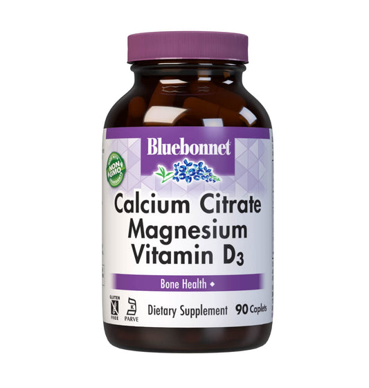 Bluebonnet Calcium Citrate Magnesium + Vitamin D3 Caplets – Bone Health, 90 Count