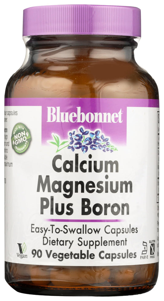 BlueBonnet Calcium Magnesium Plus Boron Vegetarian Capsules - Off White, 90 Count
