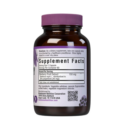 BlueBonnet Elderberry Fruit Extract Supplement, 60 Count – Immune Support, Vegan